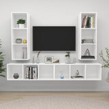 NNEVL Wall-mounted TV Cabinets 4 pcs White Chipboard