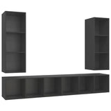 NNEVL Wall-mounted TV Cabinets 4 pcs Grey Chipboard