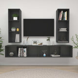 NNEVL Wall-mounted TV Cabinets 4 pcs Grey Chipboard