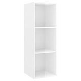 NNEVL Wall-mounted TV Cabinets 4 pcs High Gloss White Chipboard