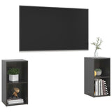 NNEVL TV Cabinets 2 pcs High Gloss Grey 72x35x36.5 cm Chipboard
