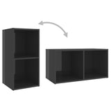 NNEVL TV Cabinets 2 pcs High Gloss Grey 72x35x36.5 cm Chipboard