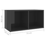 NNEVL TV Cabinets 2 pcs High Gloss Grey 72x35x36.5 cm Chipboard