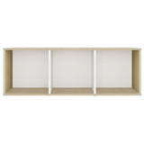 NNEVL TV Cabinets 2 pcs White & Sonoma Oak 107x35x37 cm Chipboard
