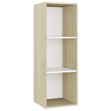 NNEVL TV Cabinets 2 pcs White & Sonoma Oak 107x35x37 cm Chipboard
