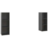 NNEVL TV Cabinets 2 pcs High Gloss Grey 107x35x37 cm Chipboard