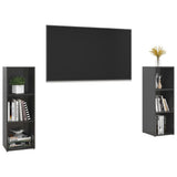 NNEVL TV Cabinets 2 pcs High Gloss Grey 107x35x37 cm Chipboard