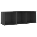 NNEVL TV Cabinets 2 pcs High Gloss Grey 107x35x37 cm Chipboard