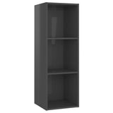 NNEVL TV Cabinets 2 pcs High Gloss Grey 107x35x37 cm Chipboard