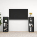 NNEVL TV Cabinets 2 pcs High Gloss Grey 107x35x37 cm Chipboard