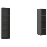 NNEVL TV Cabinets 2 pcs High Gloss Grey 142.5x35x36.5 cm Chipboard