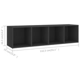 NNEVL TV Cabinets 2 pcs Grey 142.5x35x36.5 cm Chipboard