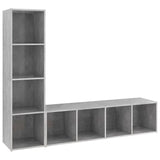 NNEVL TV Cabinets 2 pcs Concrete Grey 142.5x35x36.5 cm Engineered Wood
