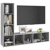 NNEVL TV Cabinets 2 pcs Concrete Grey 142.5x35x36.5 cm Engineered Wood