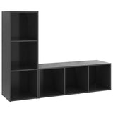 NNEVL TV Cabinets 2 pcs Grey 107x35x37 cm Chipboard
