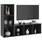 NNEVL TV Cabinets 2 pcs Grey 107x35x37 cm Chipboard