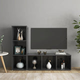 NNEVL TV Cabinets 2 pcs Grey 107x35x37 cm Chipboard