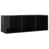 NNEVL TV Cabinets 2 pcs High Gloss Black 107x35x37 cm Engineered Wood