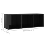 NNEVL TV Cabinets 2 pcs High Gloss Black 107x35x37 cm Engineered Wood