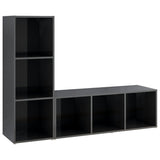 NNEVL TV Cabinets 2 pcs High Gloss Grey 107x35x37 cm Chipboard
