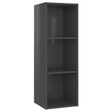 NNEVL TV Cabinets 2 pcs High Gloss Grey 107x35x37 cm Chipboard