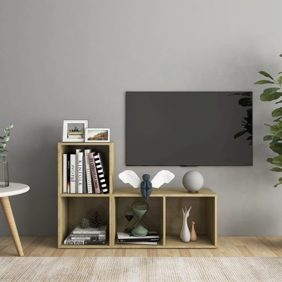 NNEVL TV Cabinets 2 pcs Sonoma Oak 72x35x36.5 cm Chipboard