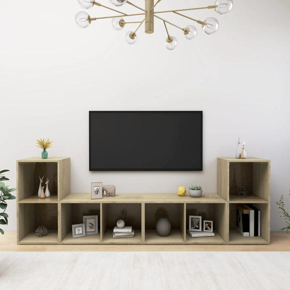 NNEVL TV Cabinets 4 pcs Sonoma Oak 72x35x36.5 cm Chipboard