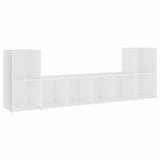 NNEVL 3 Piece TV Cabinet Set White Chipboard