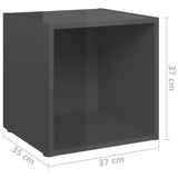 NNEVL 3 Piece TV Cabinet Set High Gloss Grey Chipboard