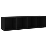 NNEVL 5 Piece TV Cabinet Set Black Chipboard