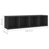 NNEVL 5 Piece TV Cabinet Set Grey Chipboard