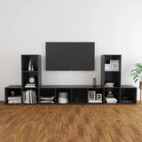 NNEVL 5 Piece TV Cabinet Set Grey Chipboard