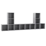 NNEVL 5 Piece TV Cabinet Set Concrete Grey Chipboard