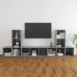 NNEVL 5 Piece TV Cabinet Set Concrete Grey Chipboard