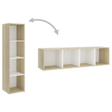 NNEVL 5 Piece TV Cabinet Set White and Sonoma Oak Chipboard