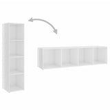 NNEVL 5 Piece TV Cabinet Set High Gloss White Chipboard