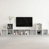 NNEVL 5 Piece TV Cabinet Set White Chipboard