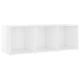 NNEVL 3 Piece TV Cabinet Set High Gloss White Chipboard