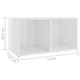 NNEVL 3 Piece TV Cabinet Set High Gloss White Chipboard