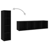 NNEVL 3 Piece TV Cabinet Set Black Chipboard