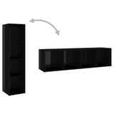 NNEVL 3 Piece TV Cabinet Set High Gloss Black Chipboard
