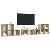 NNEVL 8 Piece TV Cabinet Set Sonoma Oak Chipboard