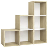 NNEVL 3 Piece TV Cabinet Set White and Sonoma Oak Chipboard