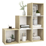 NNEVL 3 Piece TV Cabinet Set White and Sonoma Oak Chipboard