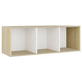 NNEVL 3 Piece TV Cabinet Set White and Sonoma Oak Chipboard