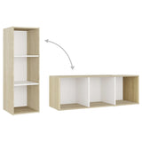 NNEVL 3 Piece TV Cabinet Set White and Sonoma Oak Chipboard
