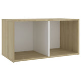 NNEVL 3 Piece TV Cabinet Set White and Sonoma Oak Chipboard