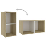 NNEVL 3 Piece TV Cabinet Set White and Sonoma Oak Chipboard