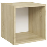 NNEVL 3 Piece TV Cabinet Set White and Sonoma Oak Chipboard