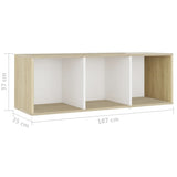 NNEVL 3 Piece TV Cabinet Set White and Sonoma Oak Chipboard